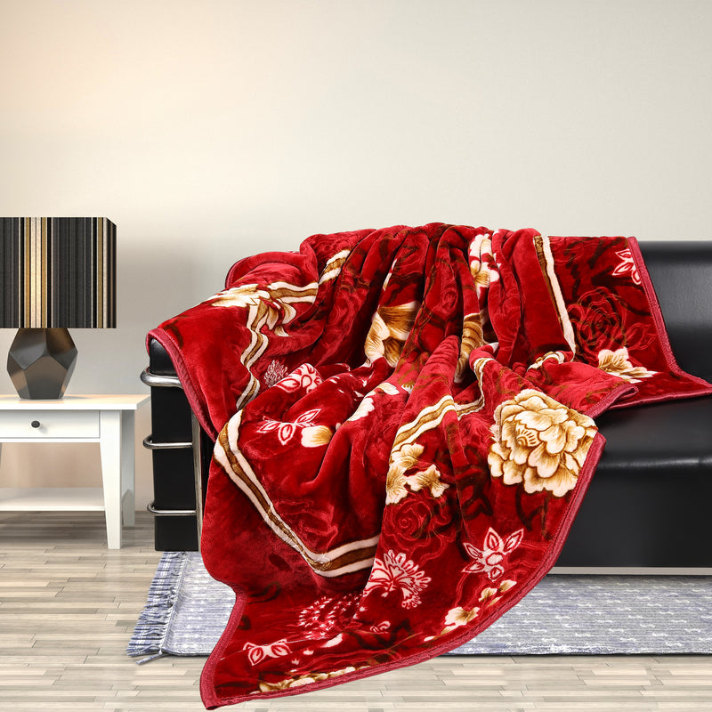 Luxury Modern Printed King Blanket 2.5 kg (Red)