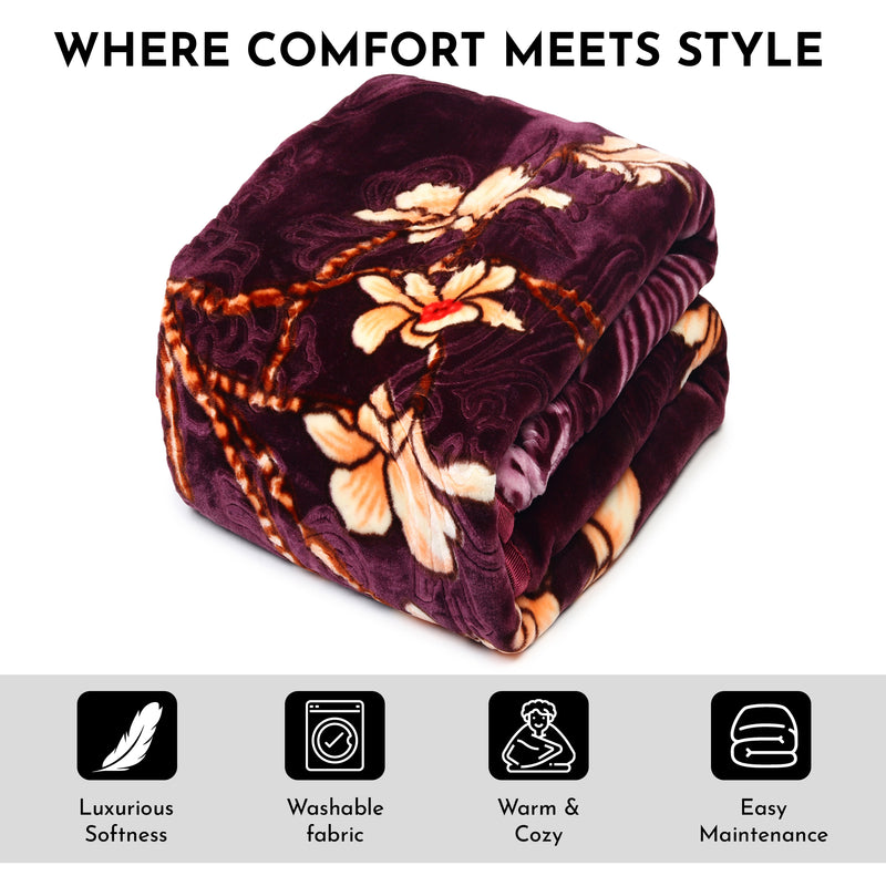 Luxury Modern Printed King Blanket 2.5 kg (Red)