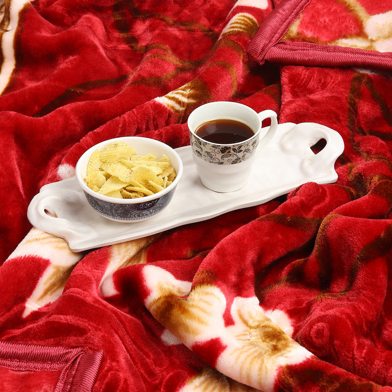 Luxury Modern Printed King Blanket 2.5 kg (Red)