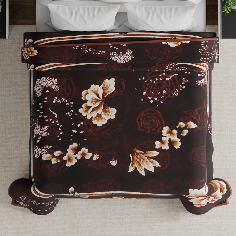 Luxury Modern Printed King Blanket 2.5 kg (Brown)