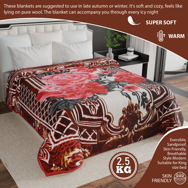 Luxury Modern Printed King Blanket 2.5 kg (Multi-Color)
