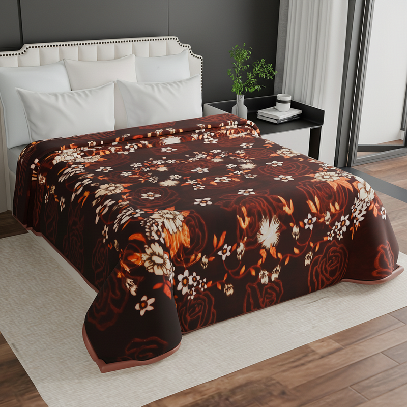 Luxury Modern Printed King Blanket 2.5 kg (Brown)