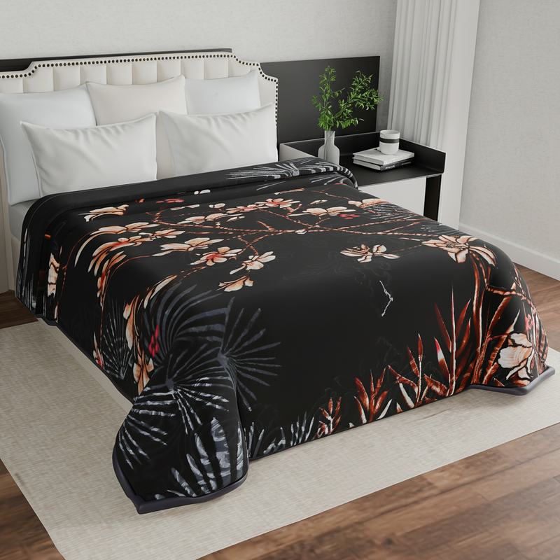 Luxury Modern Printed King Blanket 2.5 kg (Premium Black)
