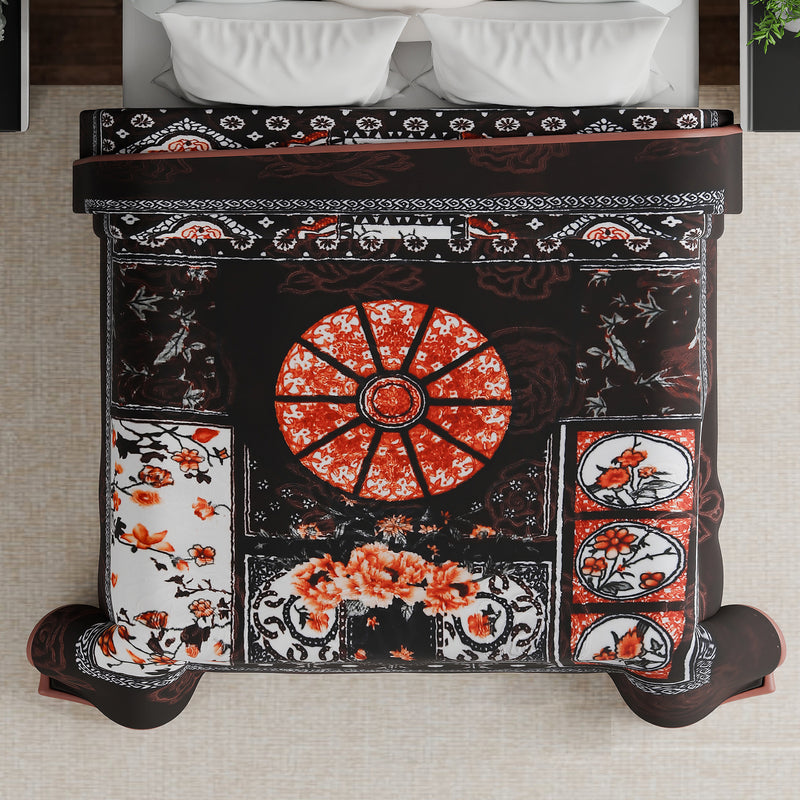 Luxury Modern Printed King Blanket 2.5 kg (Brown)