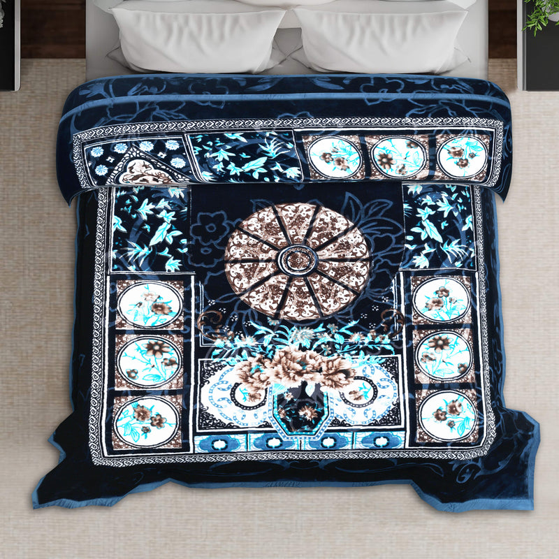 Luxury Modern Printed King Blanket 5.6 kg Double Layer (Multi-Color)