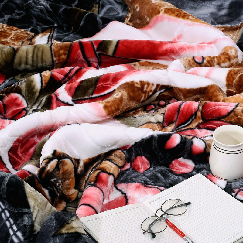 Luxury Modern Printed King Blanket 5.6 kg Double Layer (Multi-Color)