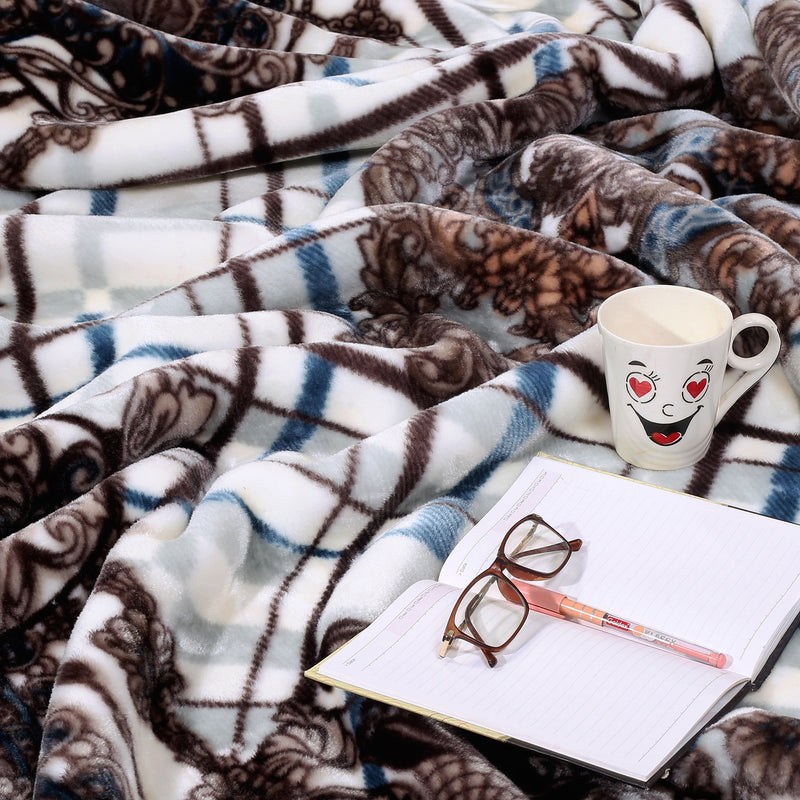 Luxury Modern Printed King Blanket 5.6 kg Double Layer (Multi-Color)