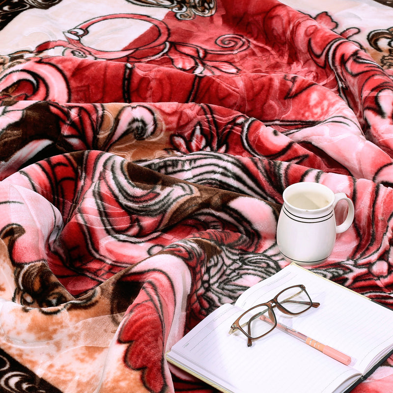 Luxury Modern Printed King Blanket 5.6 kg Double Layer (Multi-Color)