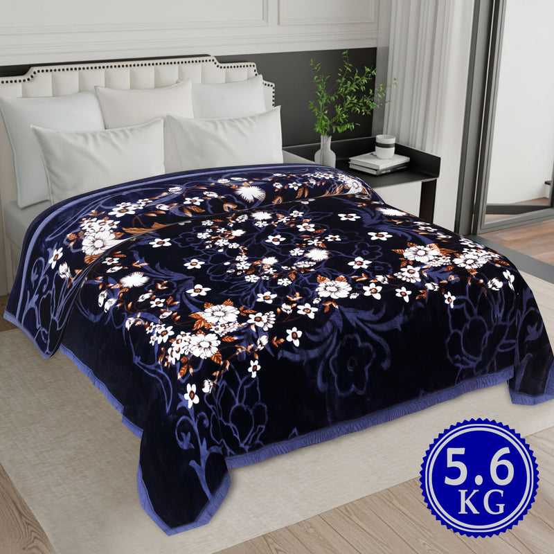 Luxury Modern Printed King Blanket 5.6 kg Double Layer (Multi-Color)