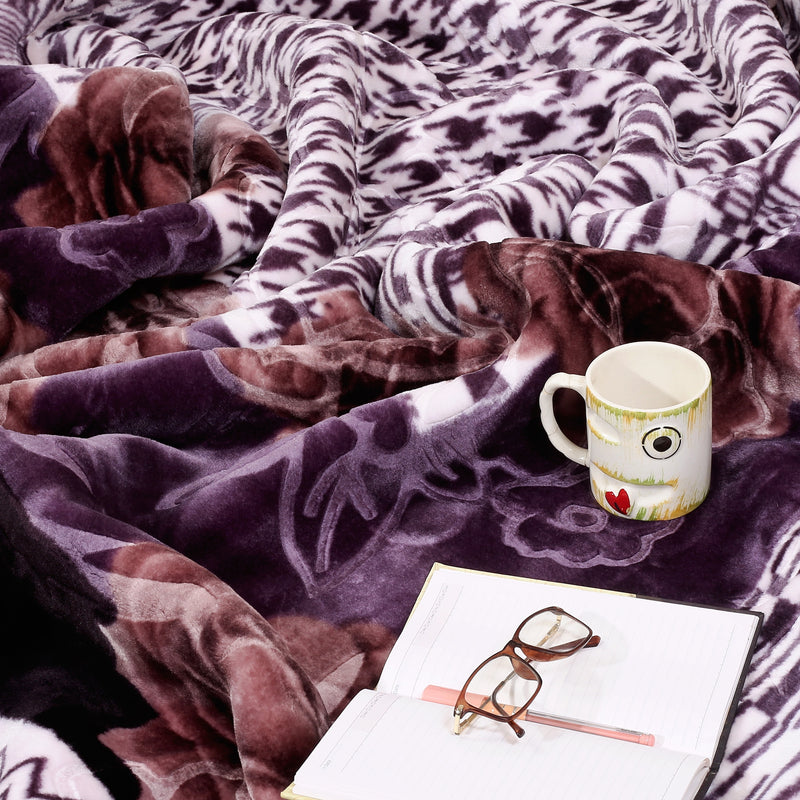 Luxury Modern Printed King Blanket 5.6 kg Double Layer (Multi-Color)