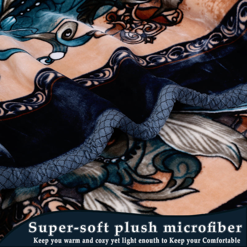 Luxury Modern Printed King Blanket 5.6 kg Double Layer (Multi-Color)