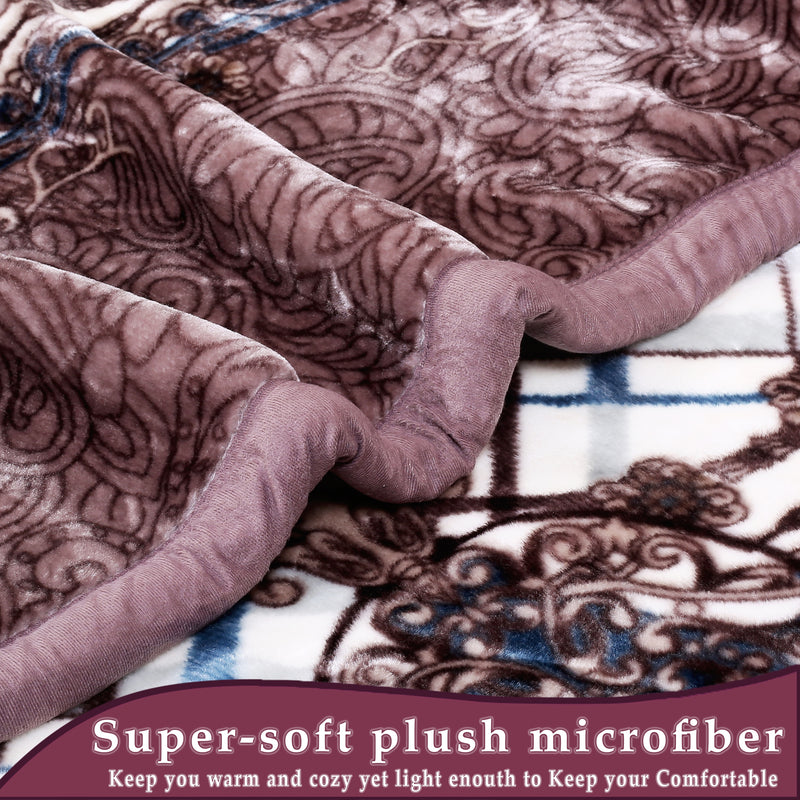 Luxury Modern Printed King Blanket 5.6 kg Double Layer (Multi-Color)