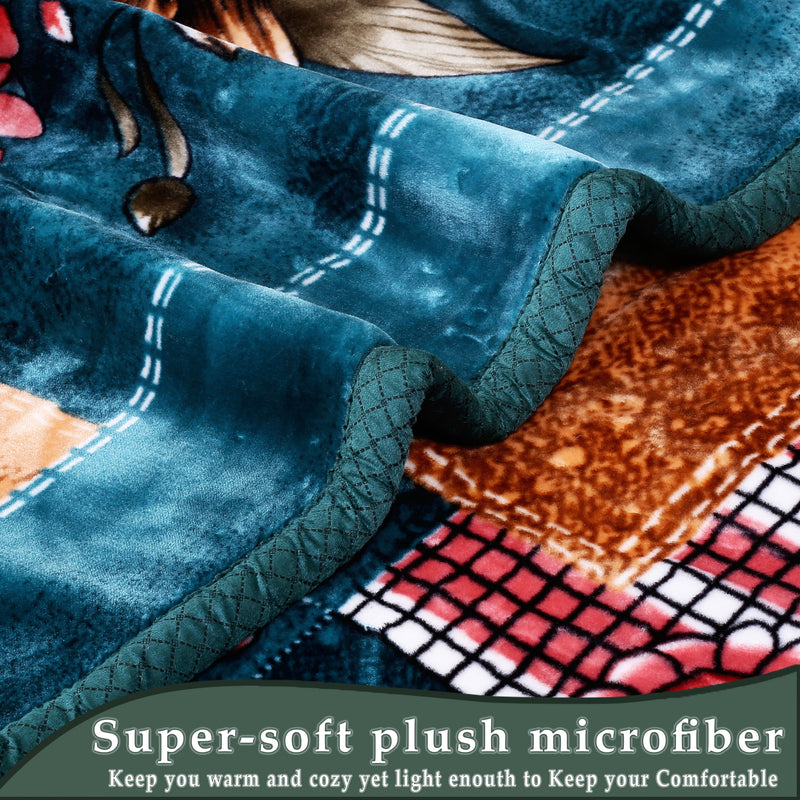 Luxury Modern Printed King Blanket 5.6 kg Double Layer (Multi-Color)