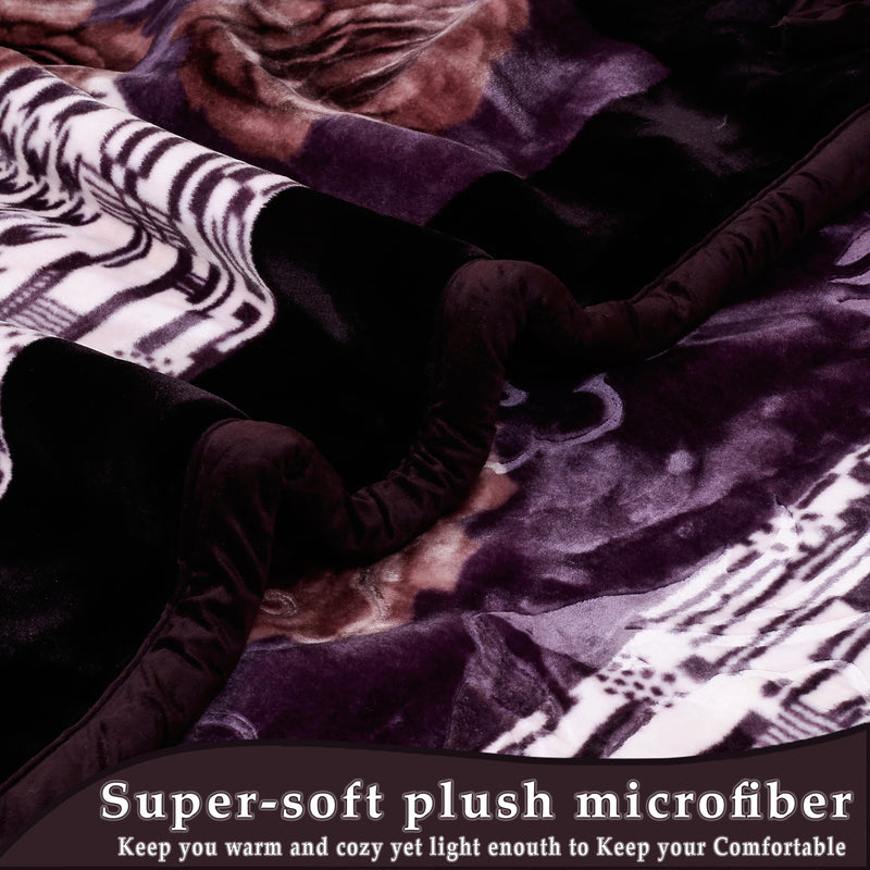 Luxury Modern Printed King Blanket 5.6 kg Double Layer (Multi-Color)