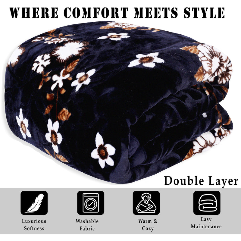 Luxury Modern Printed King Blanket 5.6 kg Double Layer (Multi-Color)