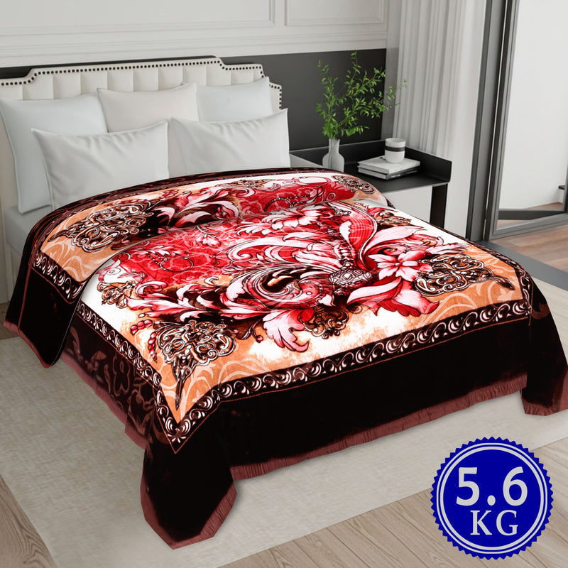 Luxury Modern Printed King Blanket 5.6 kg Double Layer (Multi-Color)