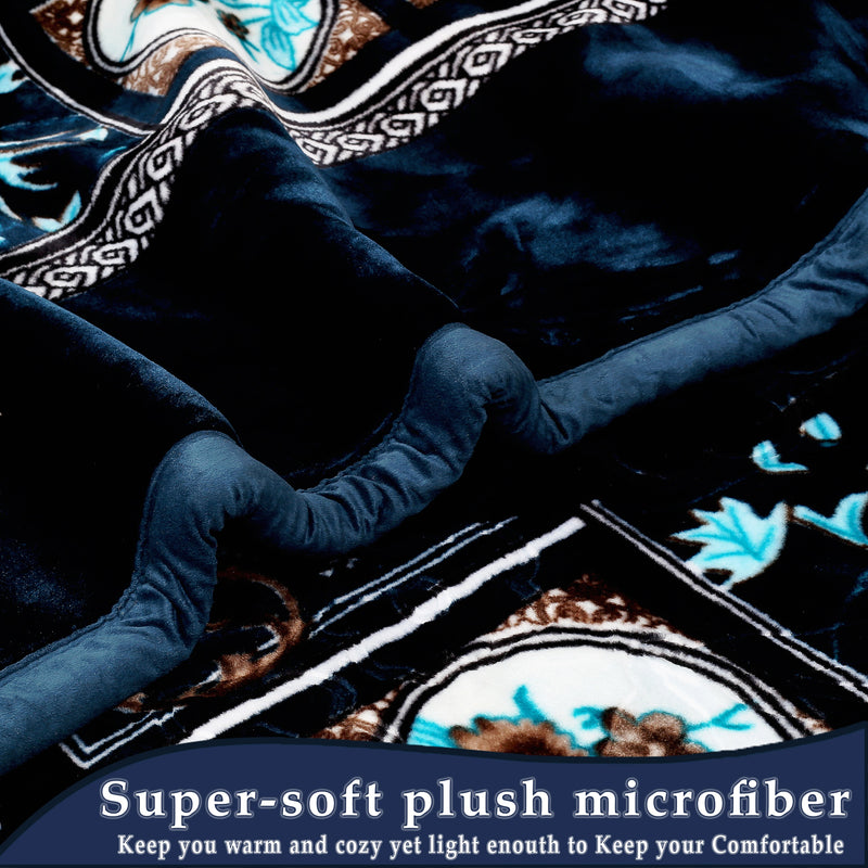 Luxury Modern Printed King Blanket 5.6 kg Double Layer (Multi-Color)
