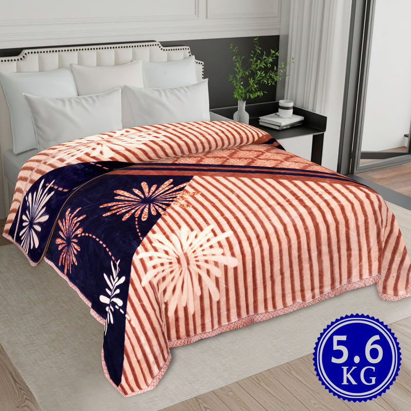 Luxury Modern Printed King Blanket 5.6 kg Double Layer (Multi-Color)