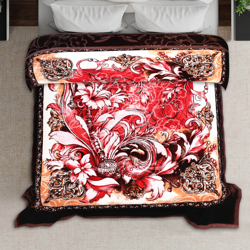 Luxury Modern Printed King Blanket 5.6 kg Double Layer (Multi-Color)