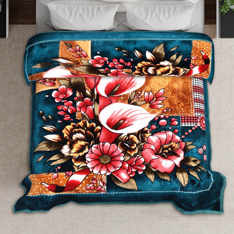 Luxury Modern Printed King Blanket 5.6 kg Double Layer (Multi-Color)