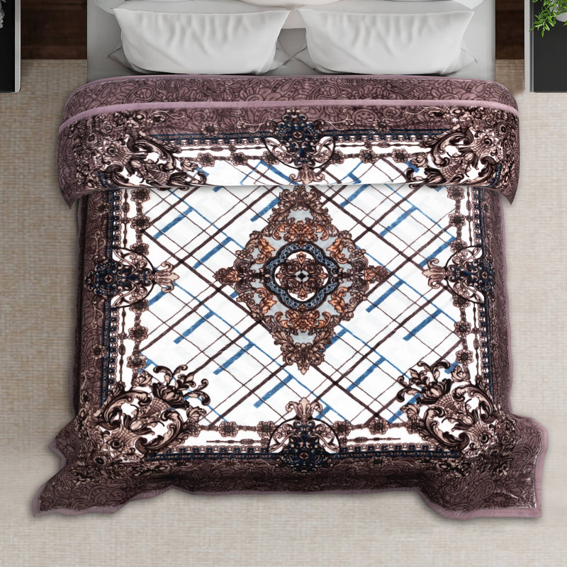 Luxury Modern Printed King Blanket 5.6 kg Double Layer (Multi-Color)