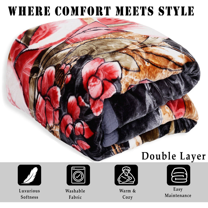 Luxury Modern Printed King Blanket 5.6 kg Double Layer (Multi-Color)