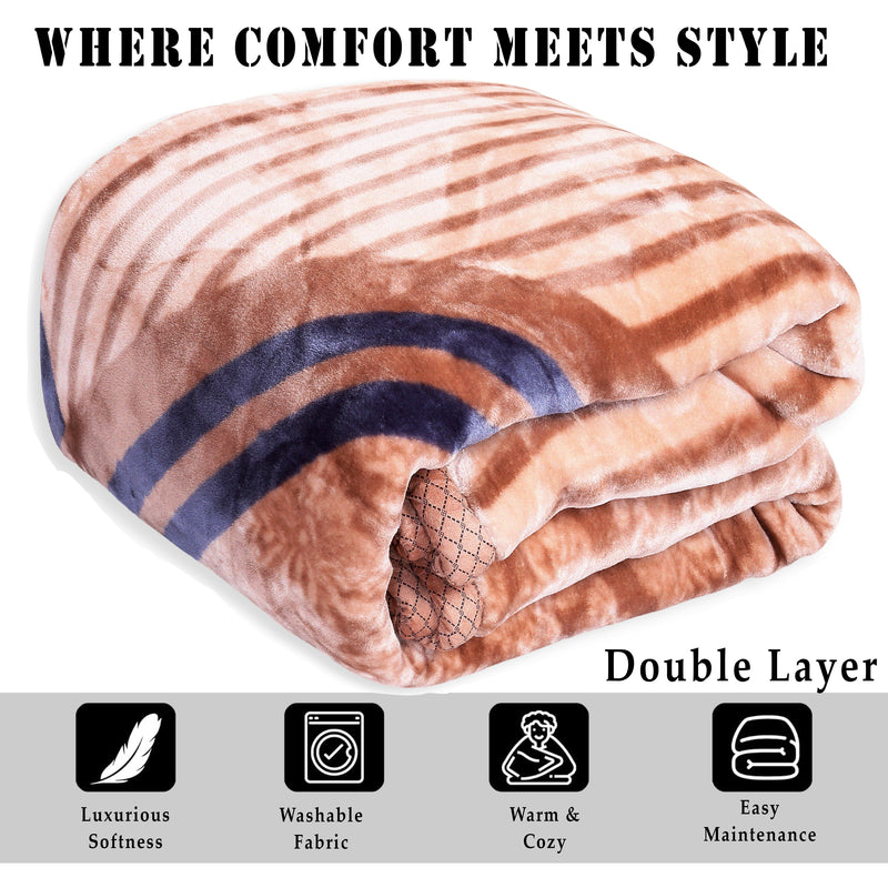 Luxury Modern Printed King Blanket 5.6 kg Double Layer (Multi-Color)