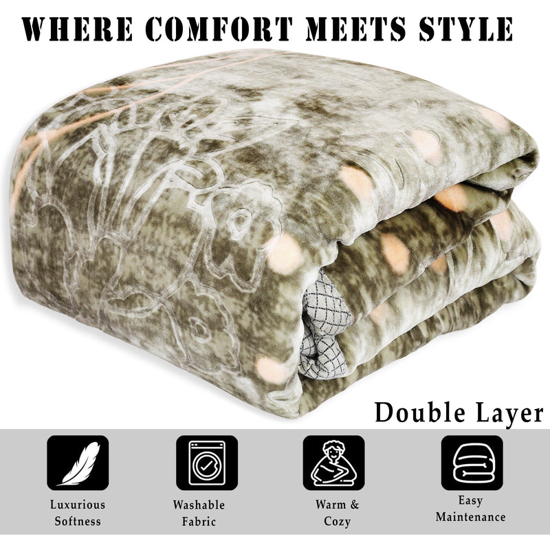 Luxury Modern Printed King Blanket 5.6 kg Double Layer (Multi-Color)