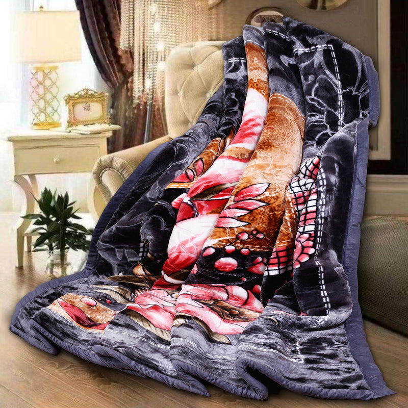 Luxury Modern Printed King Blanket 5.6 kg Double Layer (Multi-Color)