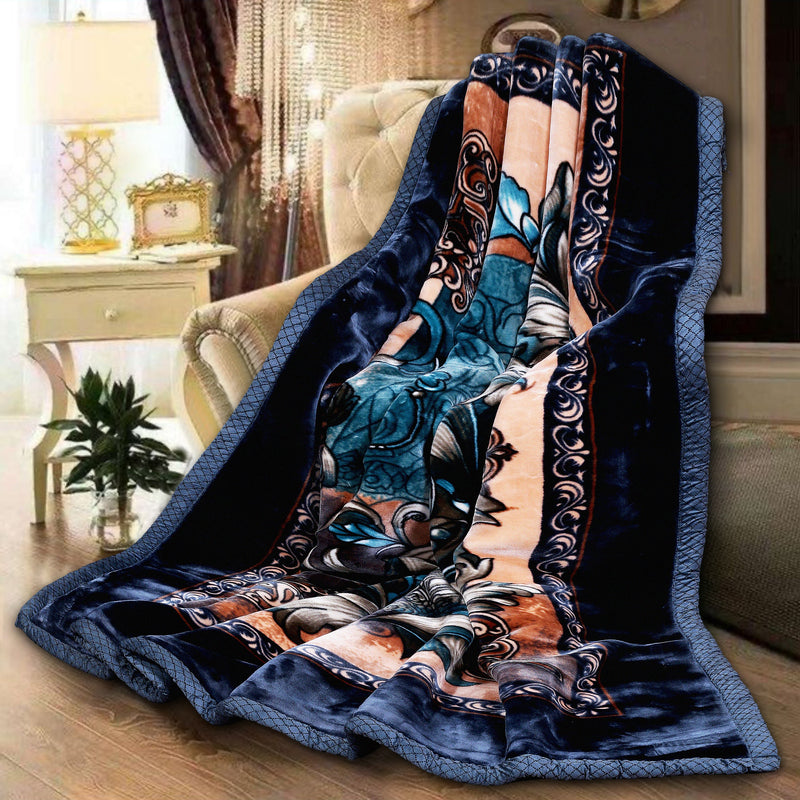 Luxury Modern Printed King Blanket 5.6 kg Double Layer (Multi-Color)