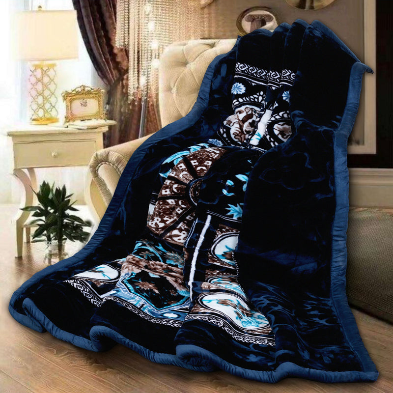 Luxury Modern Printed King Blanket 5.6 kg Double Layer (Multi-Color)