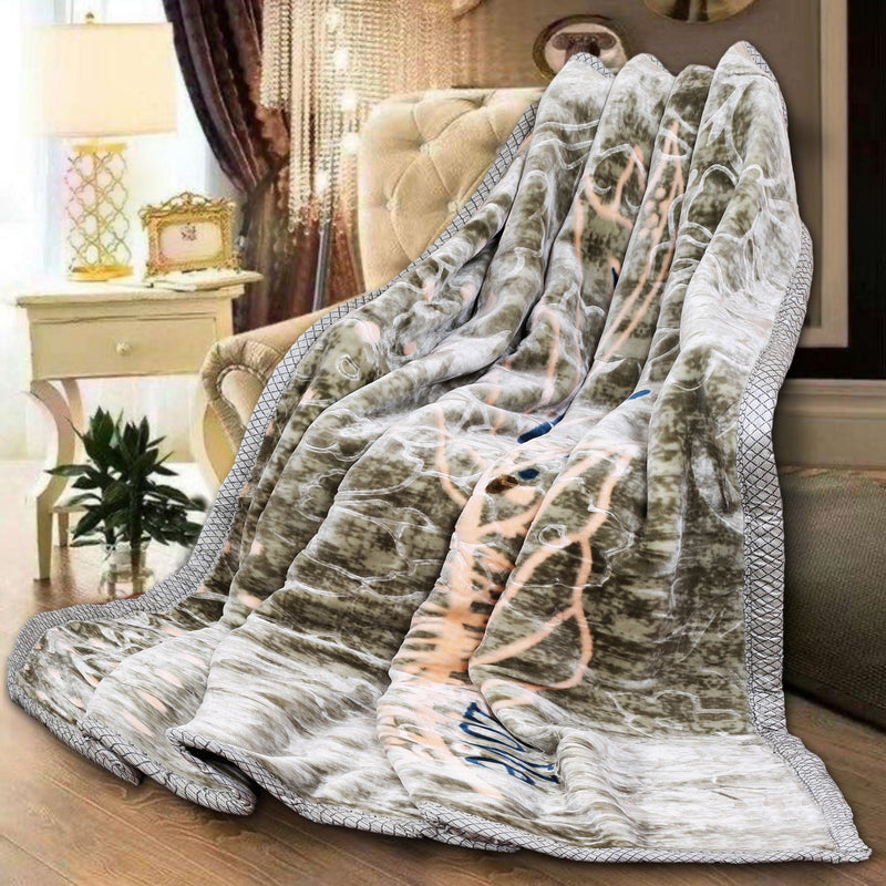 Luxury Modern Printed King Blanket 5.6 kg Double Layer (Multi-Color)
