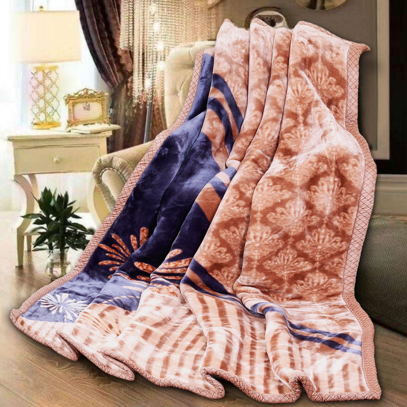 Luxury Modern Printed King Blanket 5.6 kg Double Layer (Multi-Color)