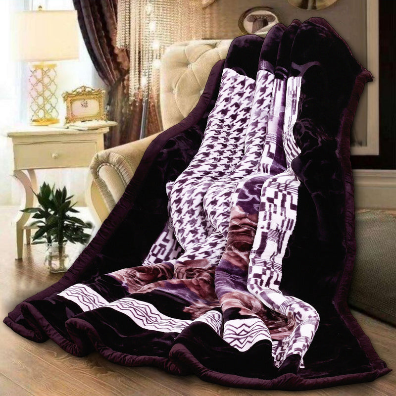 Luxury Modern Printed King Blanket 5.6 kg Double Layer (Multi-Color)