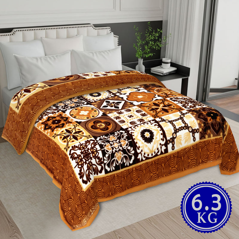 Luxury Modern Printed King Blanket 6.3 kg Double Layer (Multi-Color)
