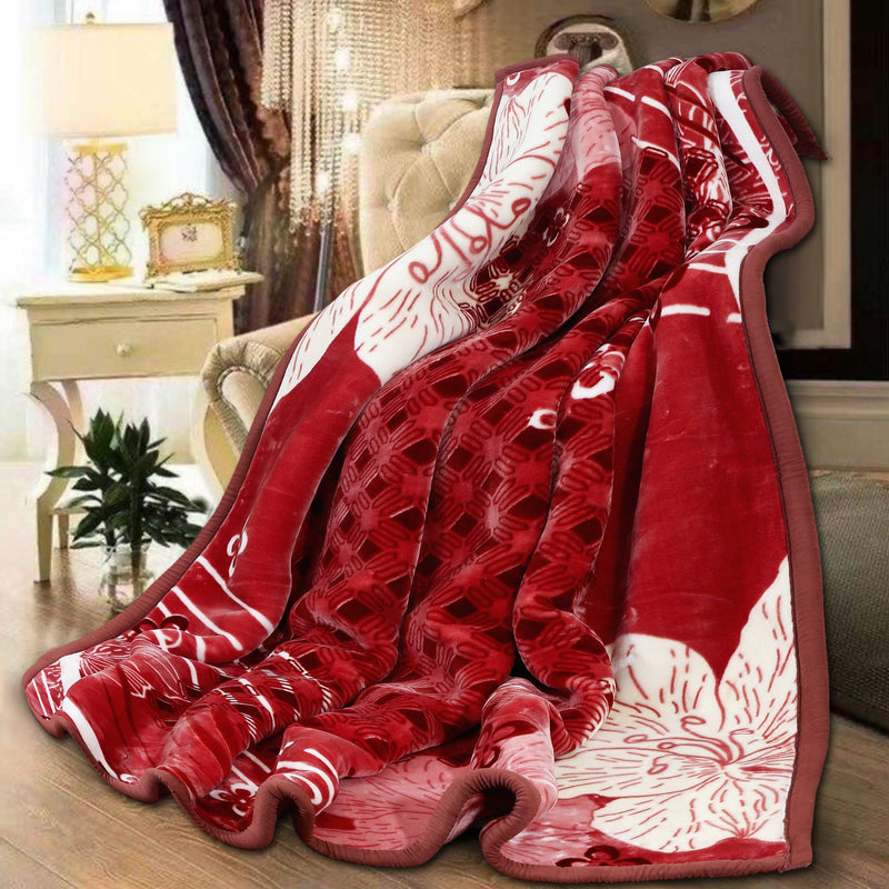 Luxury Modern Printed King Blanket 6.3 kg Double Layer (Multi-Color)