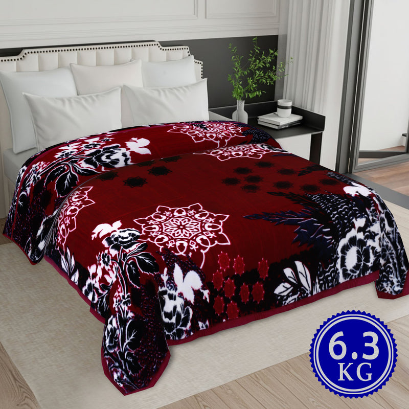 Luxury Modern Printed King Blanket 6.3 kg Double Layer (Multi-Color)