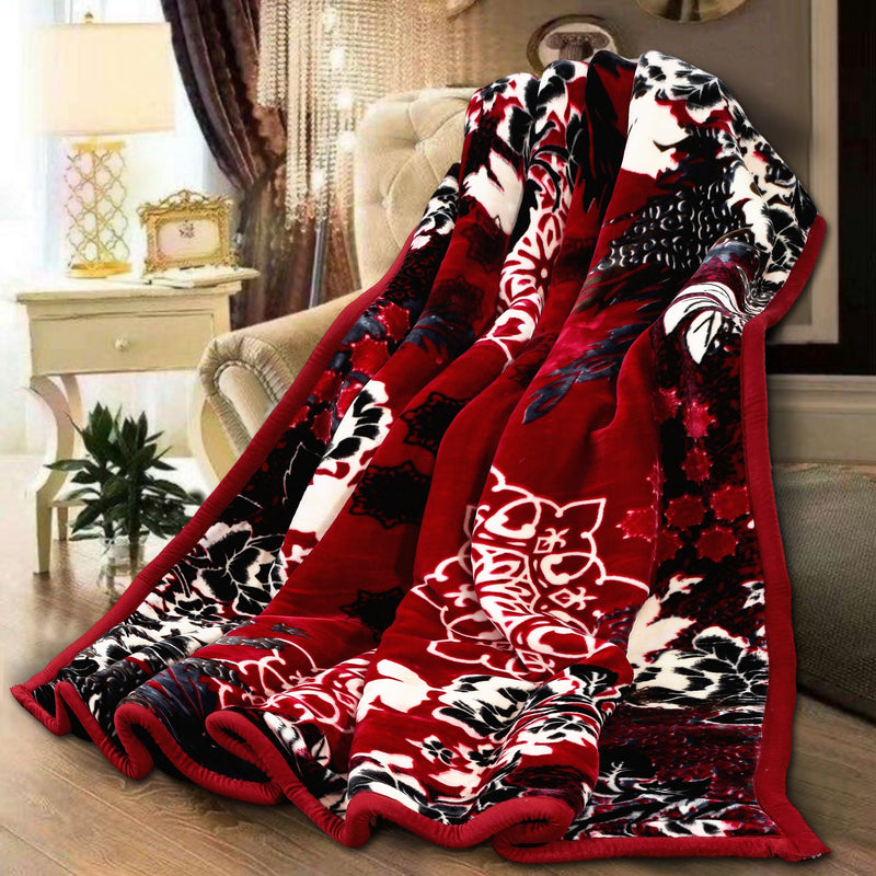 Luxury Modern Printed King Blanket 6.3 kg Double Layer (Multi-Color)