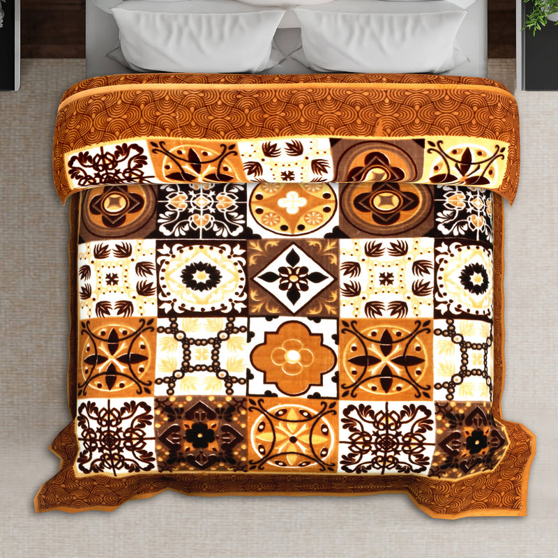 Luxury Modern Printed King Blanket 6.3 kg Double Layer (Multi-Color)