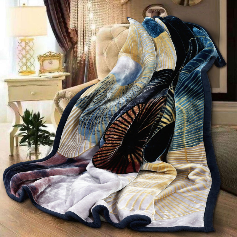 Luxury Modern Printed King Blanket 6.3 kg Double Layer (Multi-Color)