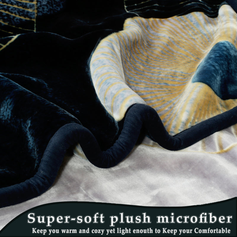 Luxury Modern Printed King Blanket 6.3 kg Double Layer (Multi-Color)