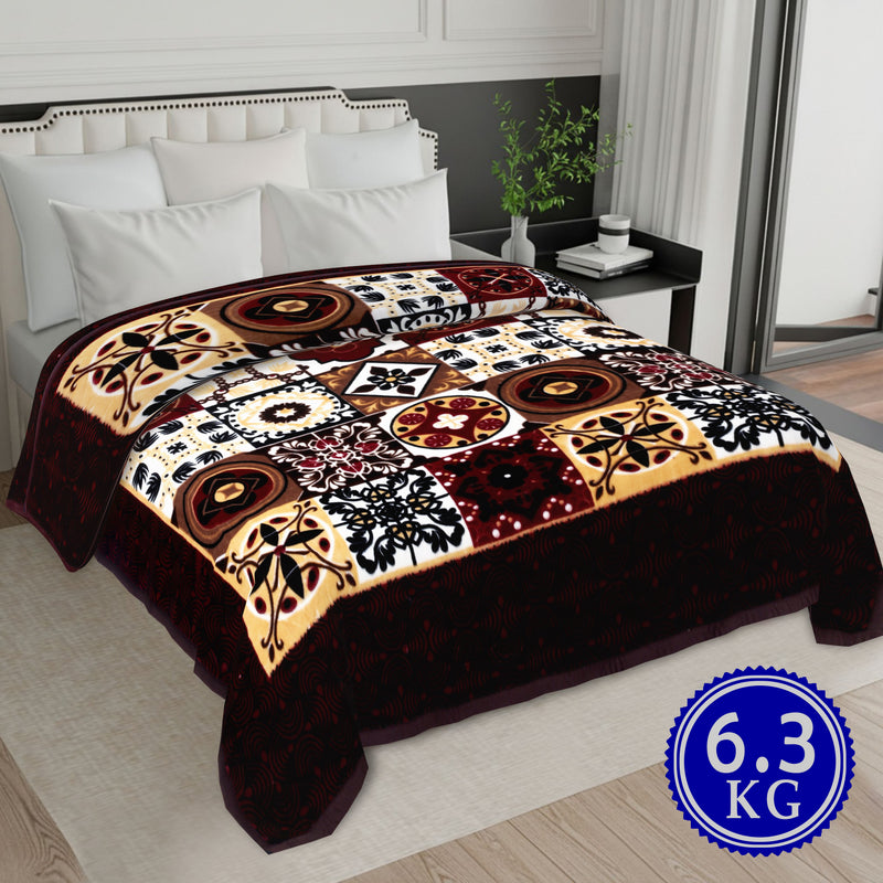 Luxury Modern Printed King Blanket 6.3 kg Double Layer (Multi-Color)