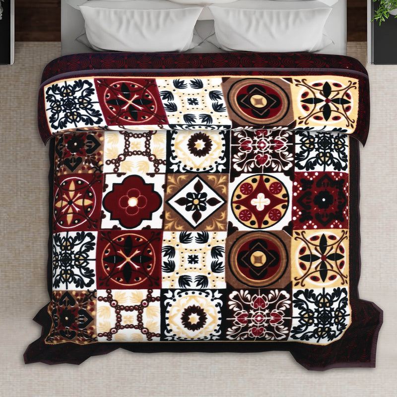 Luxury Modern Printed King Blanket 6.3 kg Double Layer (Multi-Color)