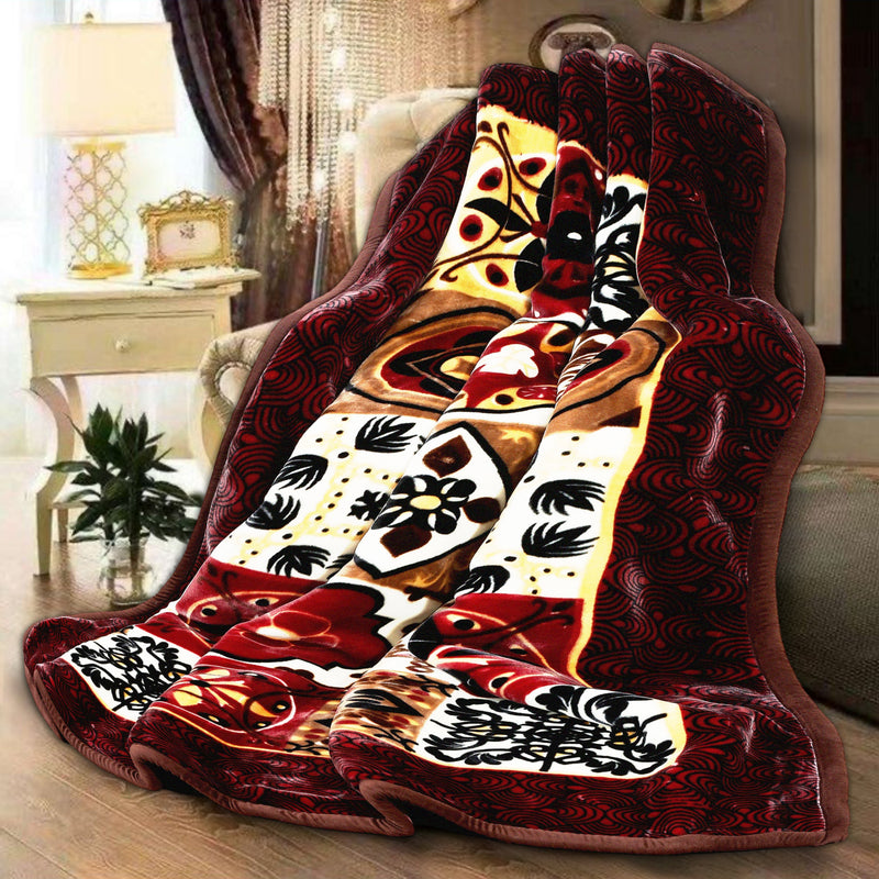 Luxury Modern Printed King Blanket 6.3 kg Double Layer (Multi-Color)