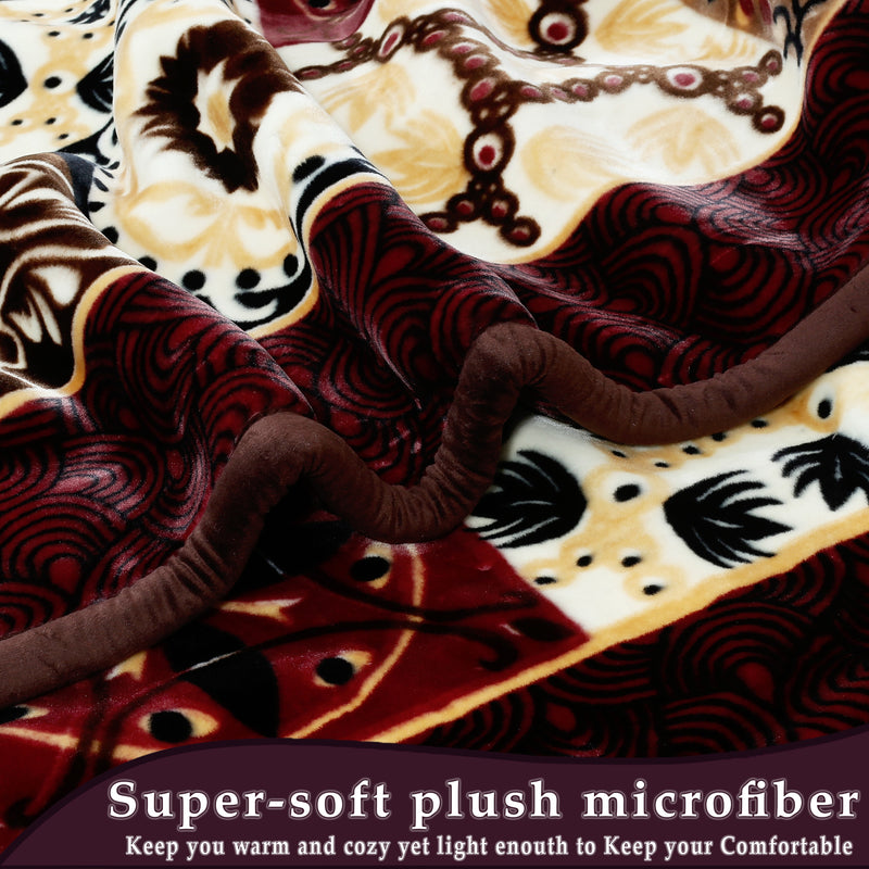 Luxury Modern Printed King Blanket 6.3 kg Double Layer (Multi-Color)