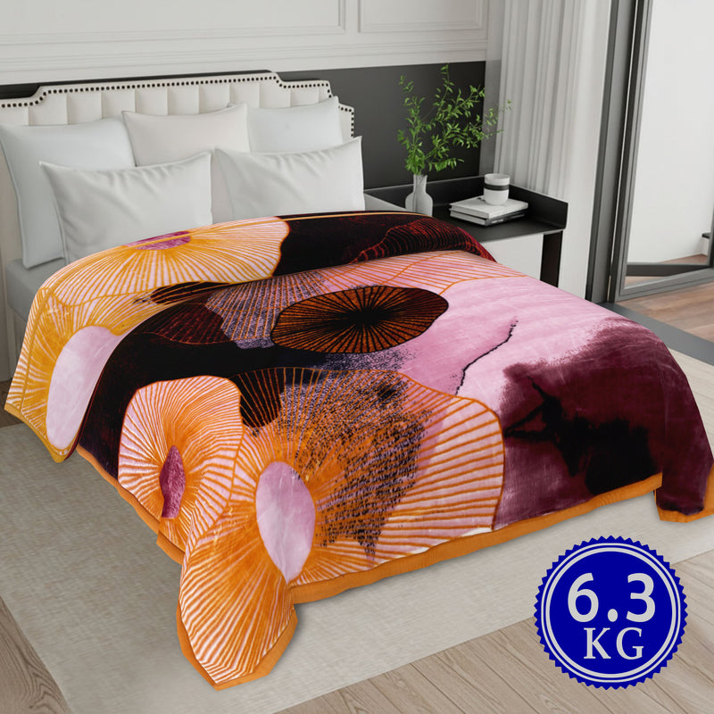 Luxury Modern Printed King Blanket 6.3 kg Double Layer (Multi-Color)