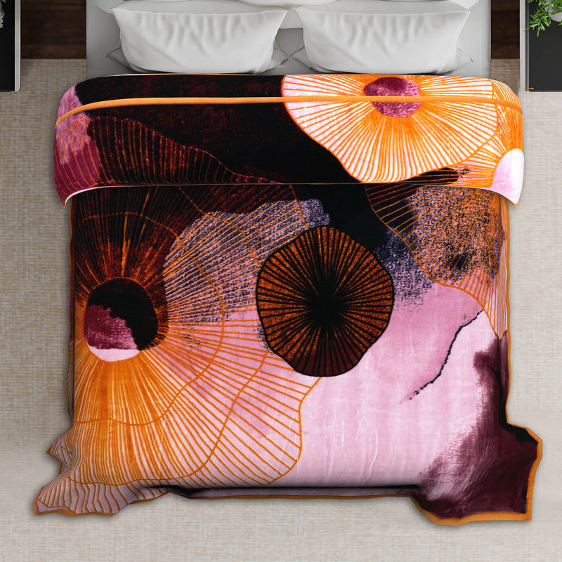 Luxury Modern Printed King Blanket 6.3 kg Double Layer (Multi-Color)