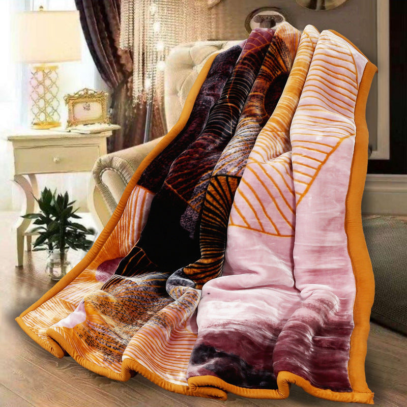 Luxury Modern Printed King Blanket 6.3 kg Double Layer (Multi-Color)