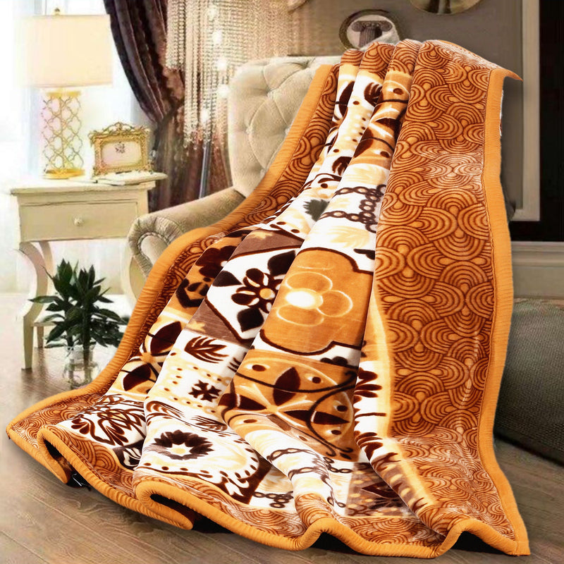 Luxury Modern Printed King Blanket 6.3 kg Double Layer (Multi-Color)
