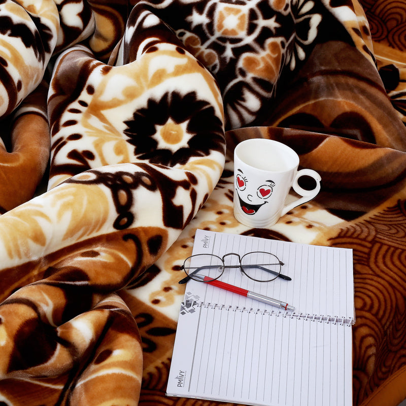 Luxury Modern Printed King Blanket 6.3 kg Double Layer (Multi-Color)